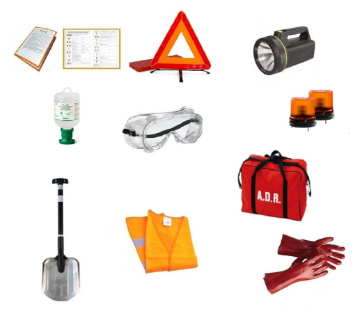 ADR комплект для опасных грузов, которым присвоены знаки опасности № 4.2, 5.1, 5.2, 6.2, 7 (по ДОПОГ и ТР ТС 018/2011)